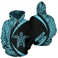 American Samoa Turtle Polynesian Zip up Hoodie Circle Style 06 Unisex Art - Polynesian Pride
