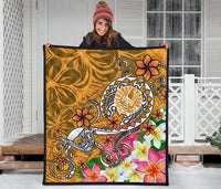 Tahiti Premium Quilt - Turtle Plumeria (Gold) - Polynesian Pride