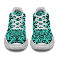 Polynesian Kakau Turtle Turquoise Chunky Sneakers - Polynesian Pride