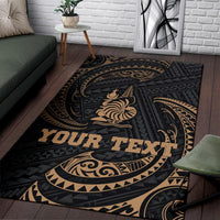 New Caledonia Polynesian Custom Personalised Area Rug - Gold Tribal Wave - Polynesian Pride