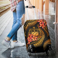 Samoa Polynesian Luggage Covers - Gold Plumeria - Polynesian Pride