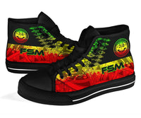 Federated States of Micronesia High Top Shoes - Reggage Color Symmetry Style Unisex White - Polynesian Pride
