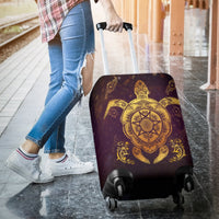 Turtle And Hibiscus Luggage Cover 01 - Polynesian Pride