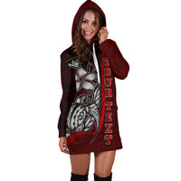 Polynesian Hawaii Custom Personalised Hoodie Dress Red - Turtle with Hook - Polynesian Pride