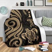 Kosrae Micronesian Premium Blanket - Gold Tentacle Turtle - Polynesian Pride