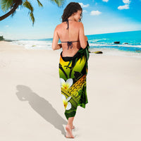 Kanaka Maoli (Hawaiian) Sarong, Polynesian Plumeria Banana Leaves Reggae - Polynesian Pride