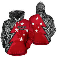 Kanaka Kings All Over Hoodie Flash Style Unisex Red - Polynesian Pride