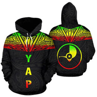 Yap All Over Hoodie Reggae Neck Style Unisex Mix - Polynesian Pride