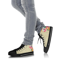 Hawaii Polynesian Flowers Swimming Turtles High Top Shoe - Polynesian Pride