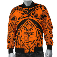 Polynesian Men's Bomber Jackets - Guam Flag, Seal with Maui Moana Tattoo - Polynesian Pride