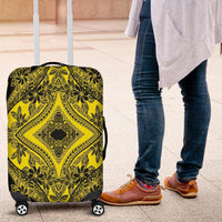 Polynesian Plumeria Mix Yellow Black Luggage Covers - Polynesian Pride