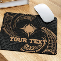 Marshall Islands Polynesian Custom Personalised Mouse Pad - Gold Tribal Wave - Polynesian Pride