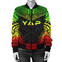 Yap Polynesian Chief Women'S Bomber Jacket - Reggae Version - Polynesian Pride