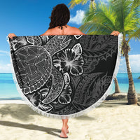 Guam Polynesia Beach Blanket Turtle Hibiscus Black - Polynesian Pride