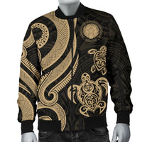 Northern Mariana Men's Bomber Jacket - Tentacle Turtle Gold - Polynesian Pride