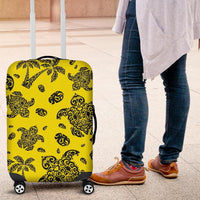 Polynesian Turtle Palm And Sea Pebbles Yellow Luggage Covers - Polynesian Pride