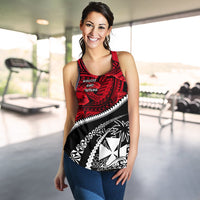Wallis And Futuna Tapa Women'S Racerback Tank Polynesian Shark Tattoo - Polynesian Pride