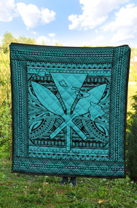 Hawaii Polynesian Kanaka Maoli Premium Quilt Blue - Polynesian Pride