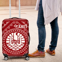 Tahiti Luggage Covers - Tahiti Seal In Polynesian Tattoo Style (Red) - Polynesian Pride