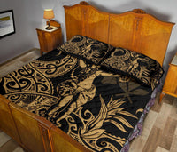 Hawaii Polynesian Quilt Bed Set - Hula Girl Gold - Polynesian Pride