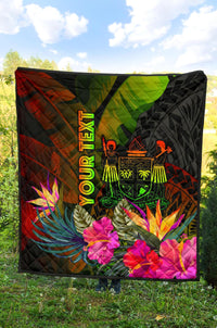 Fiji Polynesian Personalised Premium Quilt - Hibiscus and Banana Leaves - Polynesian Pride