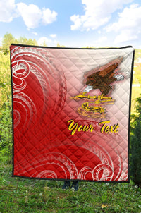 American Samoa Polynesian Custom Personalised Personalized Premium Quilt - Bald Eagle (Red) - Polynesian Pride