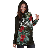 Marquesas Islands Hoodie Dress - Marquesas Islands Tiki Face Hibiscus - Polynesian Pride