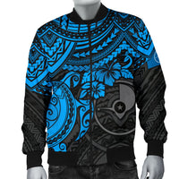 Yap Polynesian Bomber Jacket (Men) - Blue Turtle - Polynesian Pride
