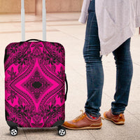 Polynesian Plumeria Mix Pink Black Luggage Covers - Polynesian Pride