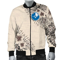 Yap Men's Bomber Jacket - The Beige Hibiscus Beige - Polynesian Pride