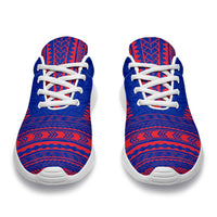 Wallis And Futuna Sporty Sneakers - Polynesian Chief Flag Version - Polynesian Pride