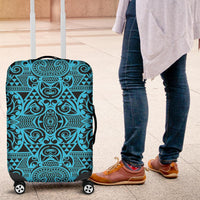 Polynesian Kakau Turtle Blue Luggage Covers - Polynesian Pride