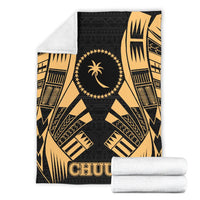 Chuuk States Premium Blanket - Gold Tattoo Style - Polynesian Pride