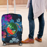 Turtle And Hibiscus Luggage Cover 03 - Polynesian Pride