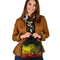 Custom Personalised Chuuk Shoulder Handbag - Humpback Whale with Tropical Flowers (Yellow) One Size Yellow - Polynesian Pride