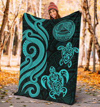 American Samoa Premium Blanket - Reggae Tentacle Turtle - Polynesian Pride