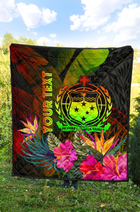 Samoa Polynesian Personalised Premium Quilt - Hibiscus and Banana Leaves - Polynesian Pride
