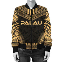 Palau Polynesian Chief Women'S Bomber Jacket - Gold Version - Polynesian Pride