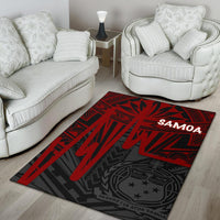 Samoa Area Rug - Samoa Seal With Polynesian Pattern In Heartbeat Style (Red) - Polynesian Pride
