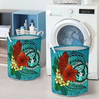 Northern Mariana Islands Laundry Basket - Tropical Flowers Style - Polynesian Pride