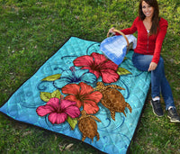 Ocean Hibiscus Premium Quilt - Polynesian Pride