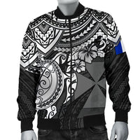 Wallis and Futuna Polynesian Bomber Jacket (Men) - White Turtle - Polynesian Pride