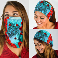 Polynesian Turtle Bandana Poppy Flowers - Polynesian Pride
