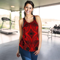 Polynesian Plumeria Mix Red Black Women's Racerback Tank Top - Polynesian Pride