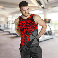 Wallis and Futuna Polynesian Men's Tank Top - Red Turtle - Polynesian Pride