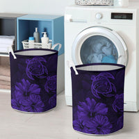 Hibiscus Turtles Hawaii Laundry Basket Purple AH - Polynesian Pride