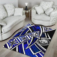 Federated States of Micronesia Area Rug - Tribal Flower Special Pattern Blue Color - Polynesian Pride
