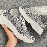 Polynesian Lauhala Mix White Chunky Sneakers - Polynesian Pride