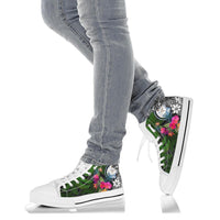 Marshall Islands High Top Shoes - Turtle Plumeria Banana Leaf Crest - Polynesian Pride