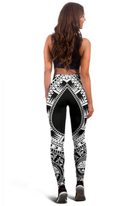 Federated States Of Micronesia Women Leggings Polynesian Pattern Black - Polynesian Pride